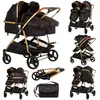 Chipolino Duo Smart Poussette pliable pour 2 enfants Obsidian Gold