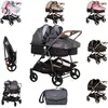 Chipolino poussette pour frères et soeurs Nouveau Twin Duo Smart pliable panier [gris gris clair]