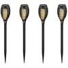 VTAC Lampes solaires en bâton - Lampes flammes - Noir - IP44 - 1W - 2200K