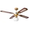 V-tac - Ventilateur de plafond avec interrupteur à tirette Lampe de ventilateur été hiver Ventilateur plafond 3 niveaux, verre opalin, mdf brun, 1x