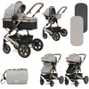 LORELLI Lora - Poussette combinée 3en1 avec couvre jambes nacelle et s...