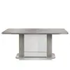 Table 180 cm avec allonge BELLARIA coloris blanc/chêne gris