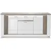 Buffet 3 portes 1 tiroir BELLARIA coloris blanc/chêne gris