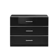 Commode 3 tiroirs GLOSSY coloris noir