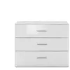 Commode 3 tiroirs GLOSSY coloris blanc