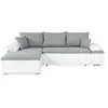 Canapé d'angle réversible convertible 3 places+Coffre - Simili blanc e...