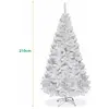 COSTWAY Arbre de Noël Artificiel Matériau PVC avec Pied en Métal Blanc (2.1M)
