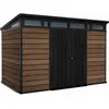 Abri de jardin WALNUT Signature 117 en résine coloris noyer - 7,4 m² -...