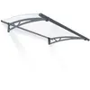 Palram - marquise transparente 150.5x91.5cm gris anthracite - 705531 TU