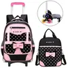 Cartable Roulette Fille Primaire Sac Dos pour Enfant avec Sac Main pou...