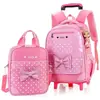 LARGEIGHT Sac Dos Roulettes pour Filles - Cartable Roulettes avec Sac ...