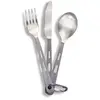 Optimus - Lot de couverts de table - Jeu de 3 Couverts Titane  en Titane - Gris