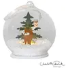 STAR TRADING Boule verre LED Forest Friends renard et chouette