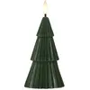 STAR TRADING Bougie LED Flamme Grany, vert, 15 cm, cire véritable, à piles