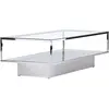 EBUY24 Table basse en verre - Maglehem - Transparent - Acier - 130x60x38 cm