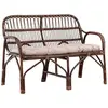 Hioshop Canapé de jardin 2 places en rotin nella 129cm noyer