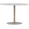 Venture Home Table à manger 4 personnes ronde en effet marbre et métal - Beige