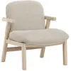 Fauteuil en tissu et bois - Beige