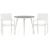Ensemble Table de Jardin & 2 Chaises Break & Santorini 90cm Gris & Bla...