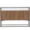 Venture Home Buffet 3 portes en bois et métal L120cm - Bois foncé