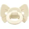 Sucette orthodontique en silicone Binky Bow Oat White (0 mois et +)