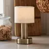 PR Home Tiara lampe à table rechargeable, CCT, lin/laiton