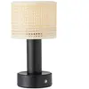 PR Home Tiara Lampe à poser rechargeable, CCT, rotin/noir