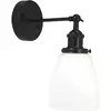 PR Home Applique murale Kappa, noir/opale, verre, métal