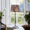 PR Home Lampe de table BASE DAHLIA, marron, hauteur 58 cm, tissu