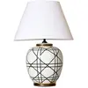lampe à poser PR Home New York, blanche, hauteur 60 cm, céramique