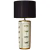 PR Home Lampe de table Lucca, noire, hauteur 67 cm, toile de lin, céra...