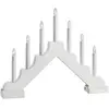 Markslöjd Chandelier LED Evelin en bois, à 7 lampes, blanc