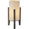 Markslöjd Lampe à poser Eruca, hauteur 34 cm, brun/beige, bois/lin
