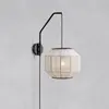 Markslöjd Applique murale Asuka, Ø 27 cm, beige/noir, tissu/métal
