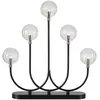Markslöjd Bougeoir Enys, noir/transparent, fer/verre, à 5 lampes, LED