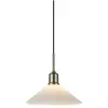 Markslöjd Suspension Vela, blanc/laiton ancien, verre/fer Ø 25 cm Conn...