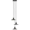 Markslöjd Suspension Novia, noir, verre fumé, 3 lampes, Ø 22 cm