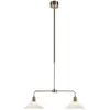 Markslöjd Suspension Vela, laiton vieilli, à 2 lampes, verre, longueur...