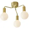 Markslöjd Plafonnier History, à 3 lampes, couleur laiton, verre