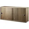 Caisson 2 portes coulissantes en noyer 78 x 20 x 37 cm - String furnit...