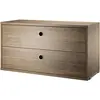 Caisson 2 tiroirs en noyer 78 x 30 x 42 cm - String furniture