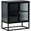 Vitrine 2 portes design garis 80cm noir