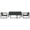 Venture Home Dakar set de jardin 5 parties noir, gris foncé.