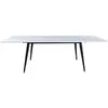 Jimmy Table à manger 90x150/240cm, plateaux supplémentaires HPL incl., blanc, noir.
