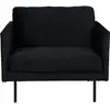 Zoom fauteuil velours noir.