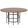 Furniture Fashion Table de repas effet bois et noir en MDF et acier Copenhagen 140 cm