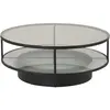 JARDINDECO Venture Home Falsterbo-Canapé Table Ronde-Verre, Noir, transperant, Taille Unique