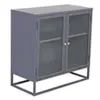 Ebuy24 - Bakal Buffet 2 portes vitrées, 2 étagères, gris clair.