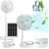 LAMPESECOENERGIE Ventilateur Sur Pied Solaire, Portable Ventilateur De Table 5200Mah Batterie Rechargeable Ventilateur Silencieux, 3 Vitesses Et