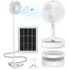 LAMPESECOENERGIE Ventilateur Sur Pied Silencieux, Ventilateur Sur Solaire Et Batterie Rechargeable Usb, Ventilateur De Table Réglable En Hauteur